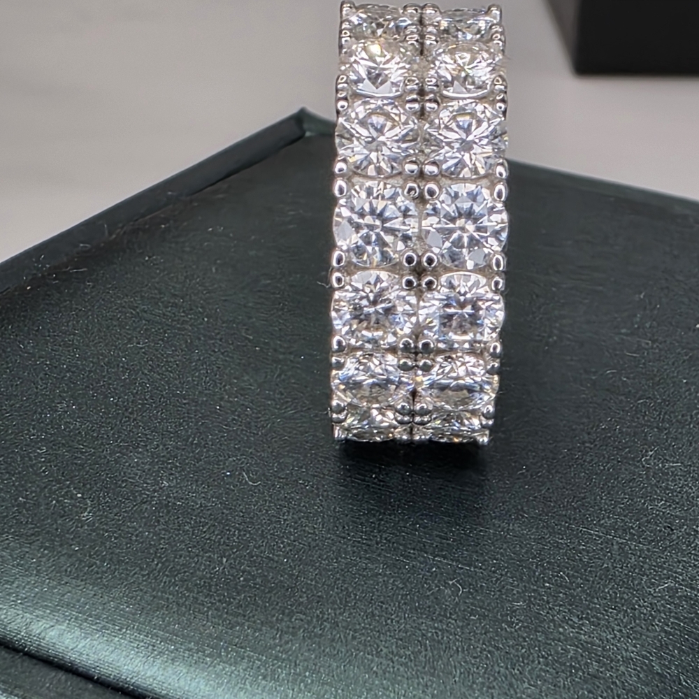 ✨ 8CTW . 2 Row. Moissanite Eternity Band | Solid S925 Sterling Silver ✨ - Picture 4 of 8